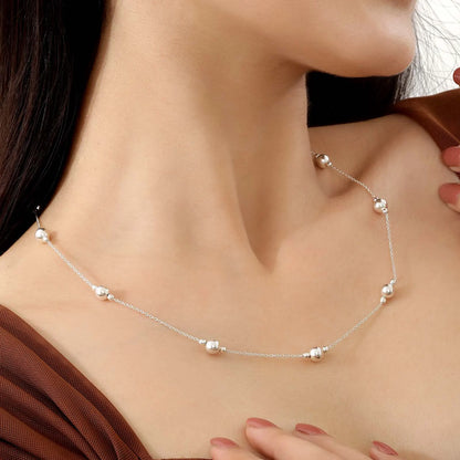 Classic Silver Rope Chain with Beads - Tweov Jewels