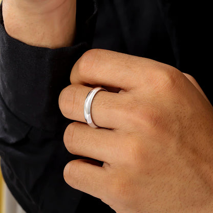 925 sterling silver plain classic ring for men - Tweov Jewels