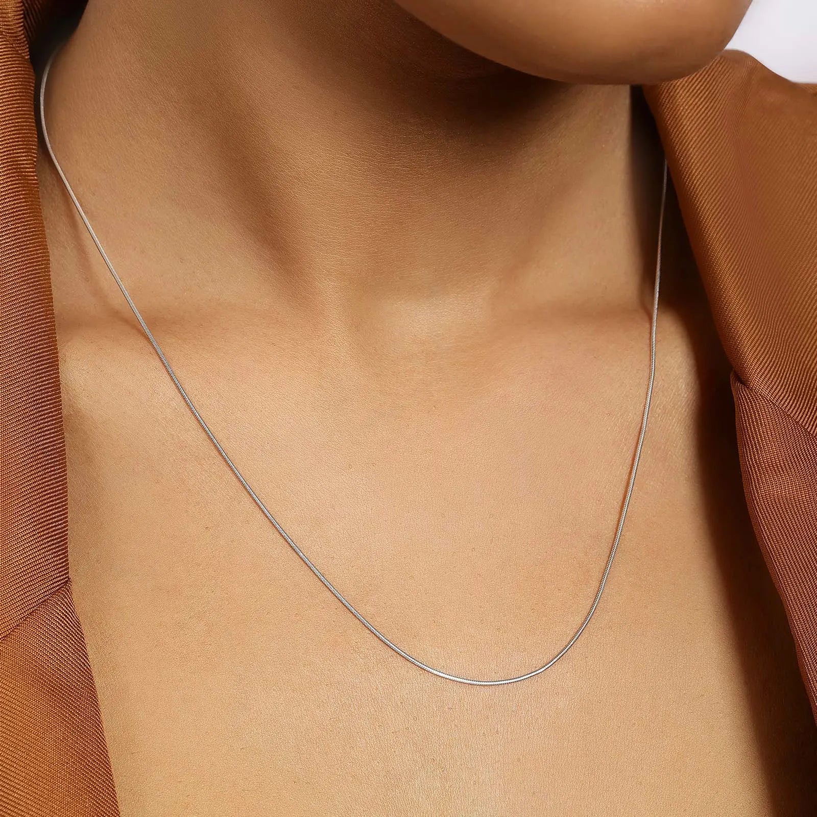 Snake Chain Necklace For Men – 925 Sterling Silver Rhodium Plated