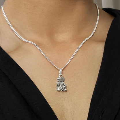 Silver Panchmukhi Hanuman ji Kavach Locket - Tweov Jewels