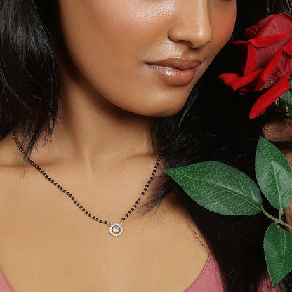 Gold Plated Sterling Silver AD-Studded Mangalsutra