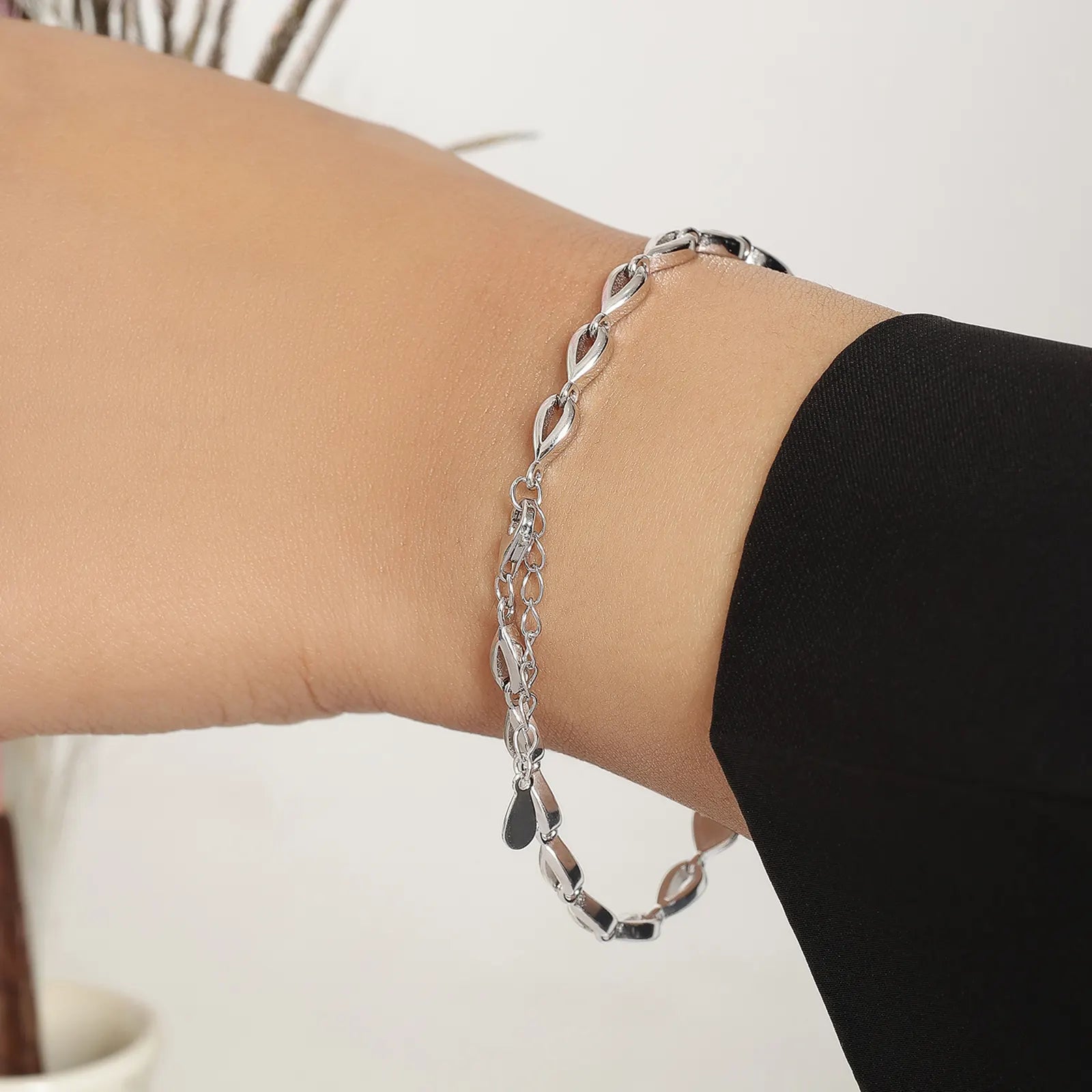 Designer Silver CZ Heart Bracelet for Women - Tweov Jewels