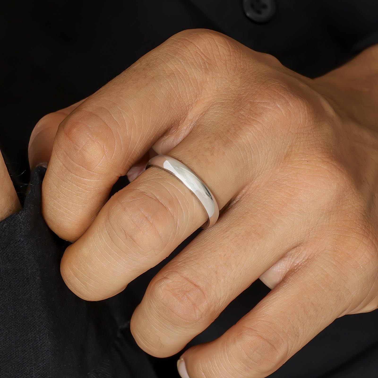 925 sterling silver plain classic ring for men - Tweov Jewels