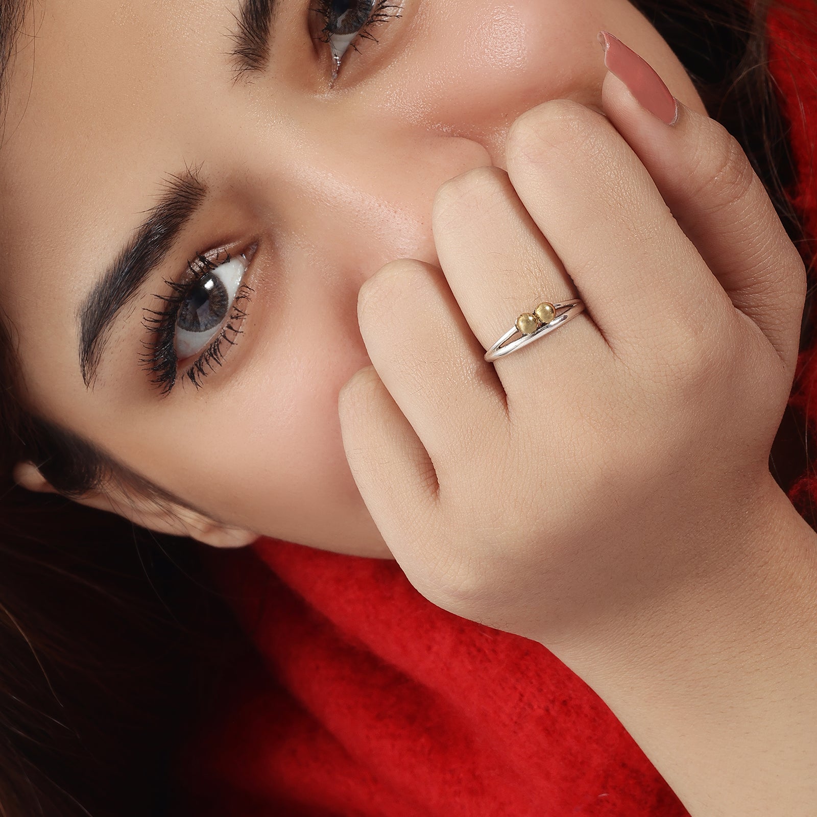 Gold Plated Silver Ball Ring