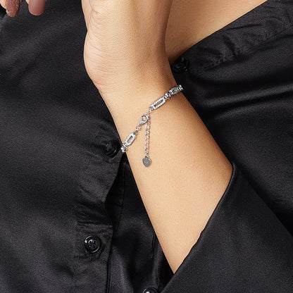CZ Silver Link Chain Bracelet - Tweov Jewels