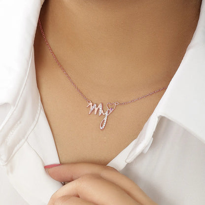 My Heart Rose Gold Silver Necklace - Tweov Jewels