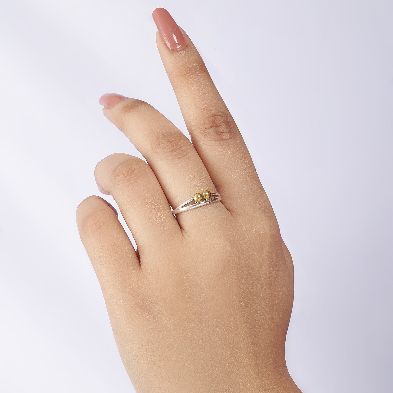 Gold Plated Silver Ball Ring