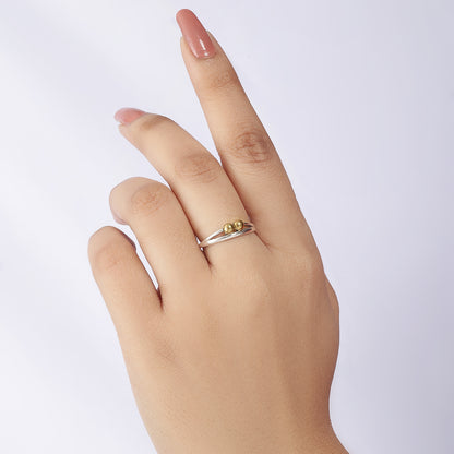 Gold Plated Silver Ball Ring