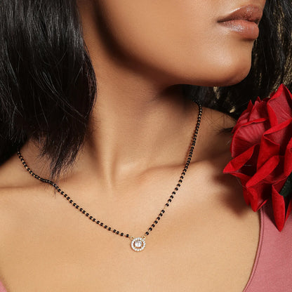 Gold Plated Sterling Silver AD-Studded Mangalsutra