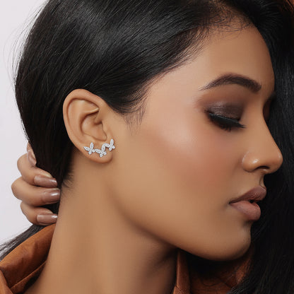 Butterfly Design Silver Ear Cuff - Tweov Jewels