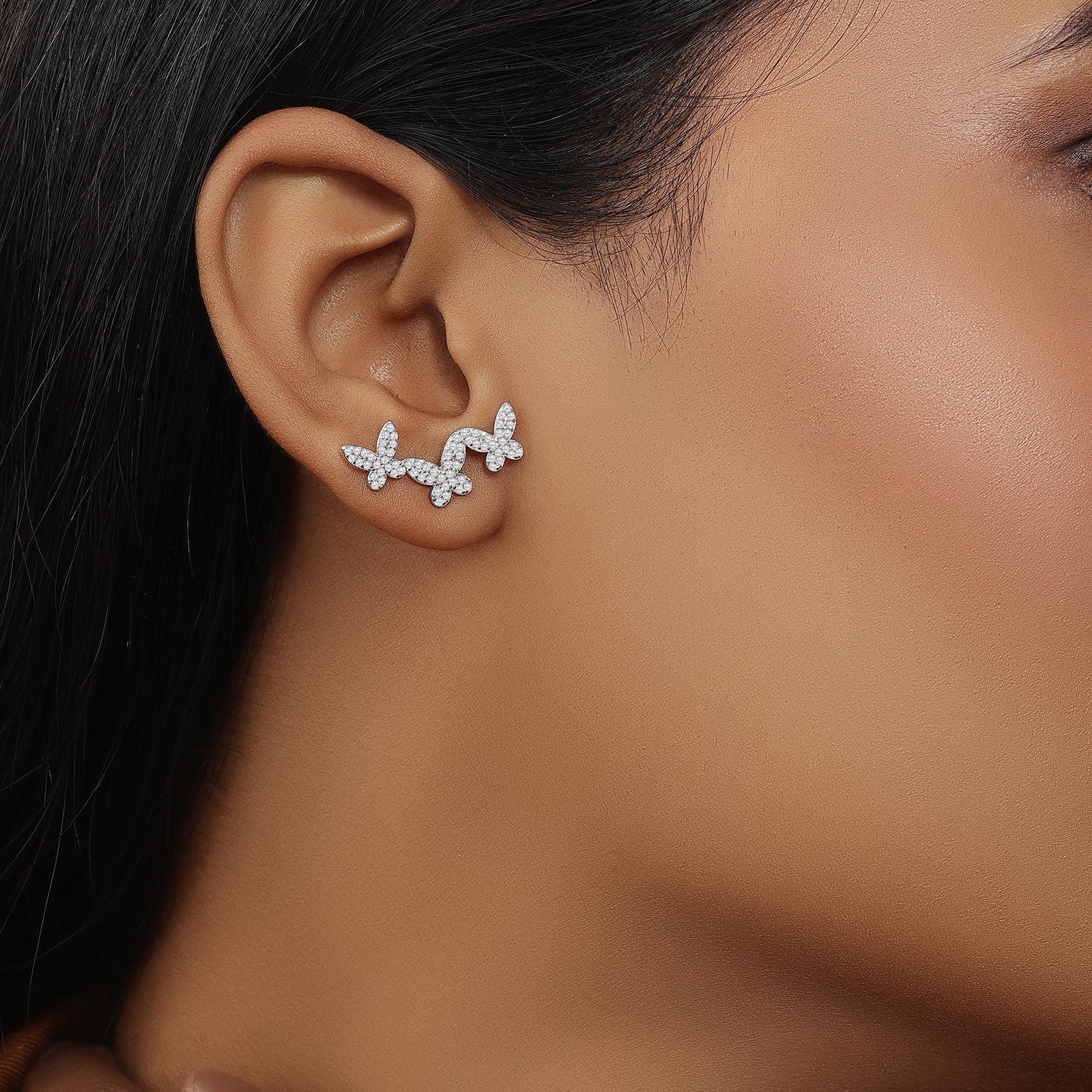 Butterfly Design Silver Ear Cuff - Tweov Jewels