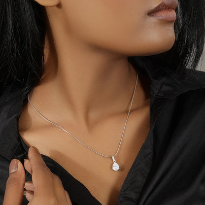 CZ Teardrop Pendant Chain for Women