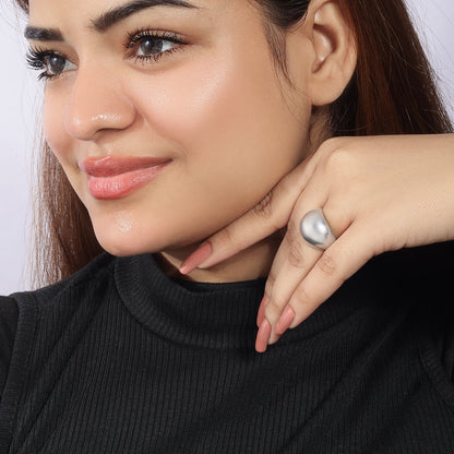 Dome Design Silver Ring