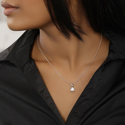 CZ Trillion Cut Pendant Chain for Women