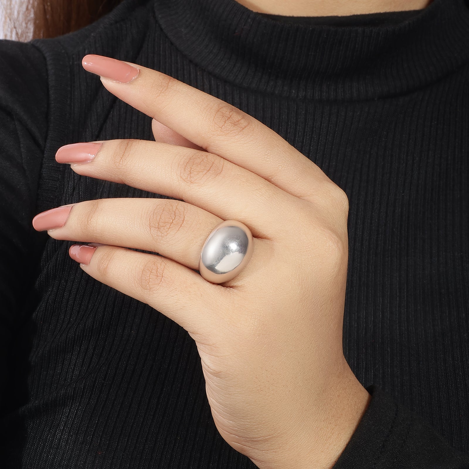 Dome Design Silver Ring