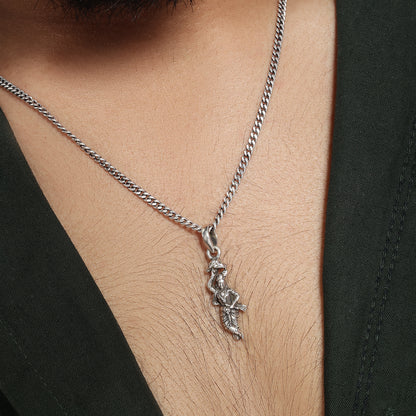 Shri Krishna Silver Pendant with Box Chain