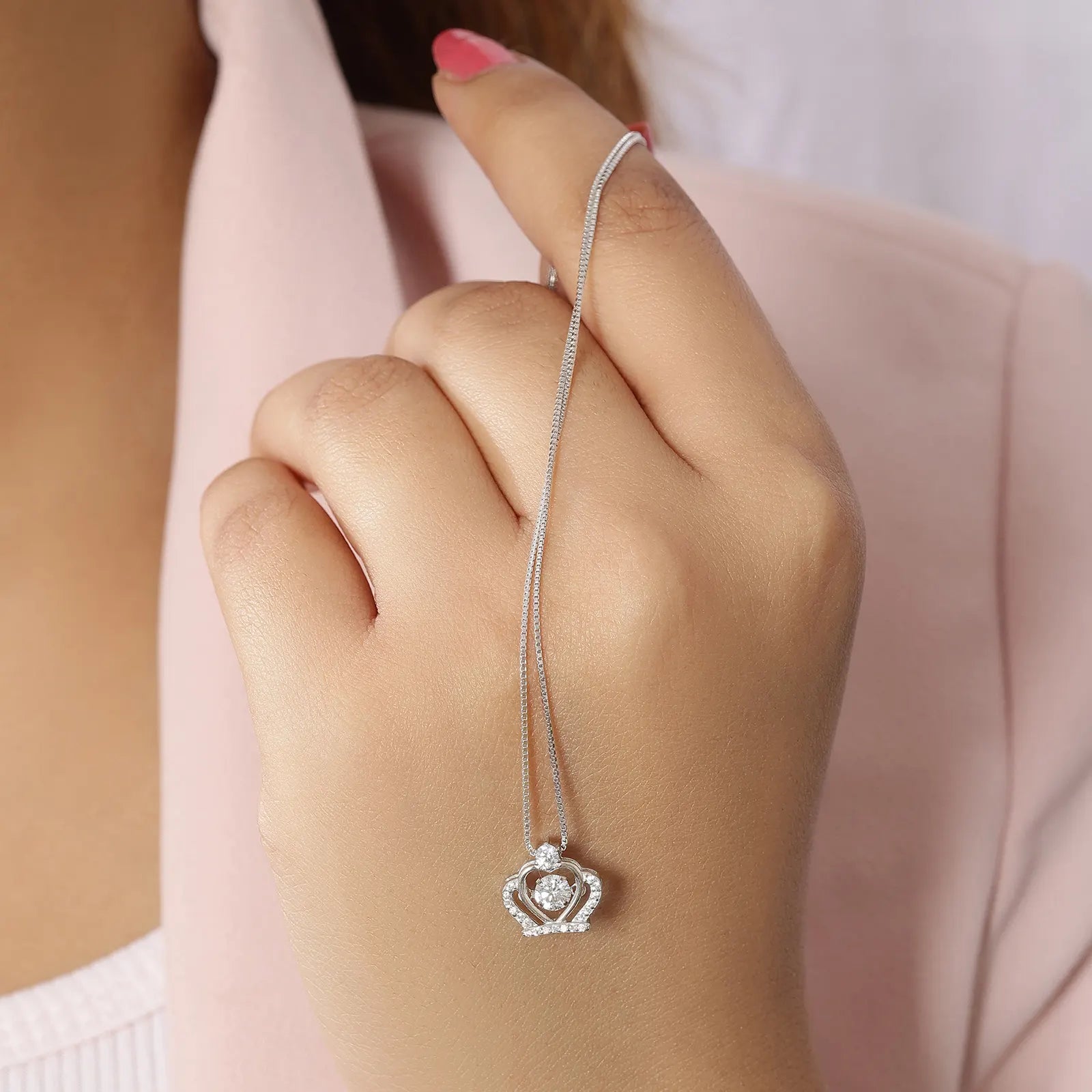 Queen Heart Silver Necklace for Women - Tweov Jewels