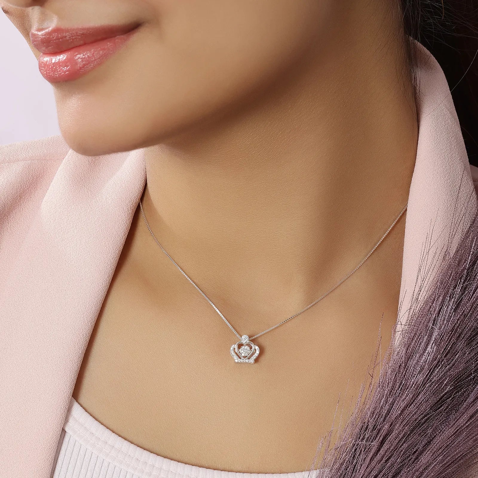 Queen Heart Silver Necklace for Women - Tweov Jewels