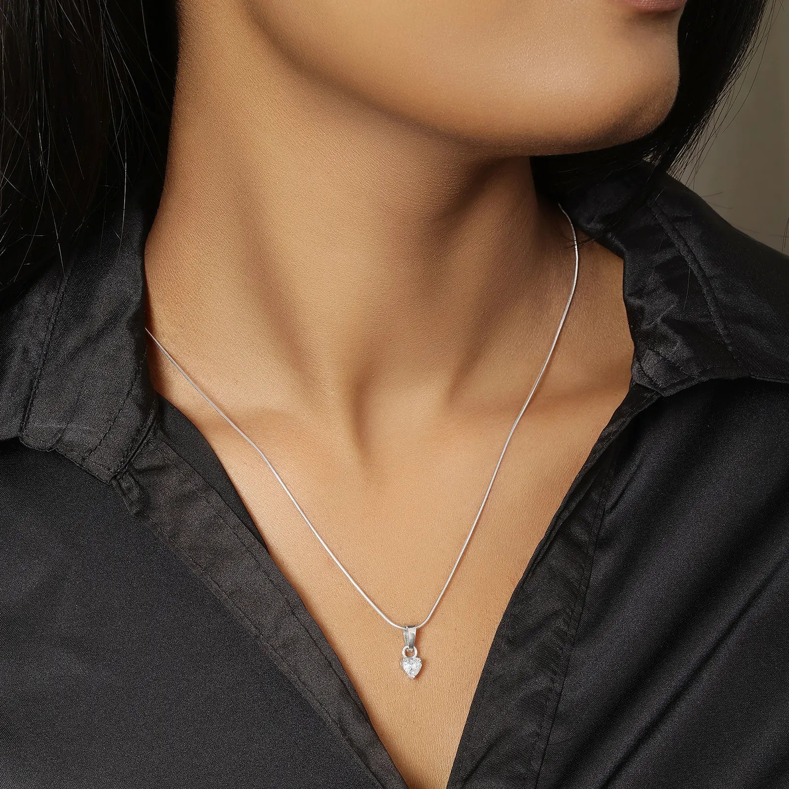 Solitaire Heart Pendant Chain for Women - Tweov Jewels