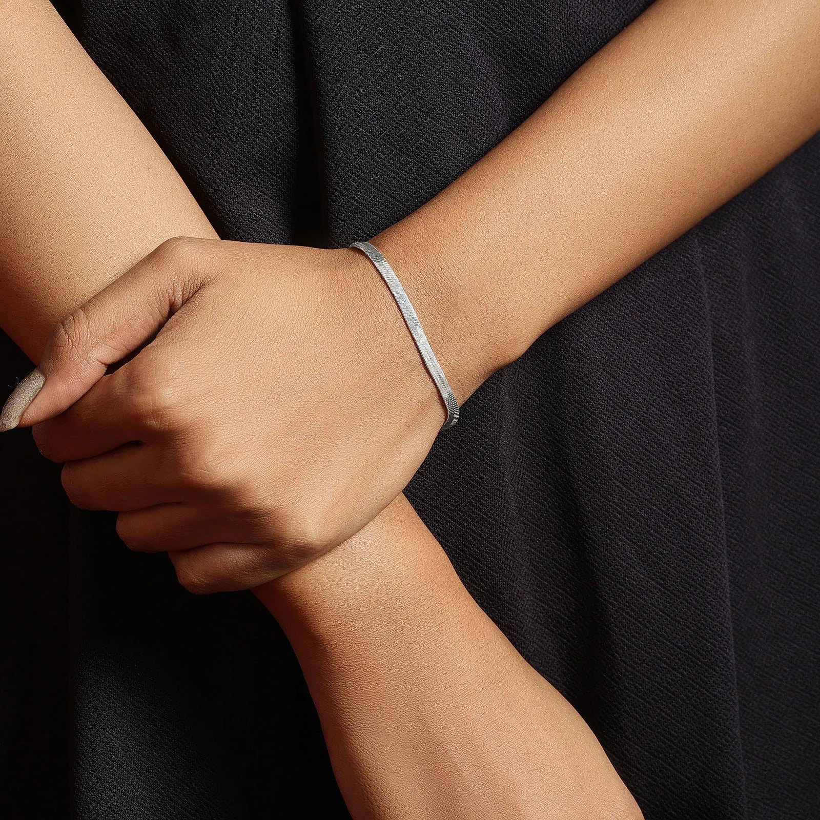 Oxidized Snake Silver Chain Bracelet - Tweov Jewels