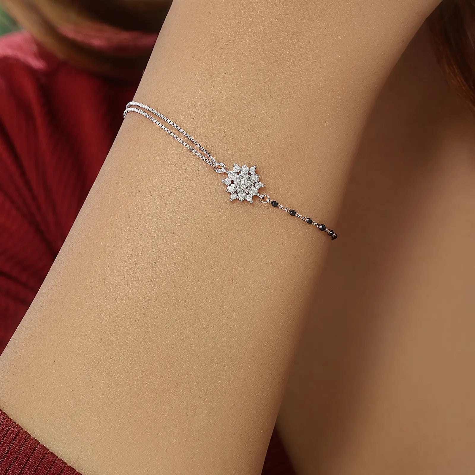Exquisite Silver Floral Chain Bracelet - Tweov Jewels