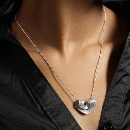 925 Sterling Silver Heart Pendant - Tweov Jewels