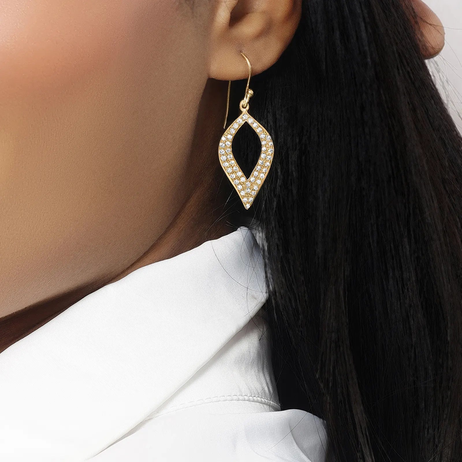 Pure Silver Gold Earrings Odyssey of Cubic Zircon - Tweov Jewels