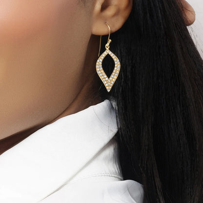 Pure Silver Gold Earrings Odyssey of Cubic Zircon - Tweov Jewels