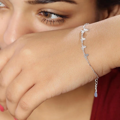 CZ Butterfly Silver Bracelet - Tweov Jewels