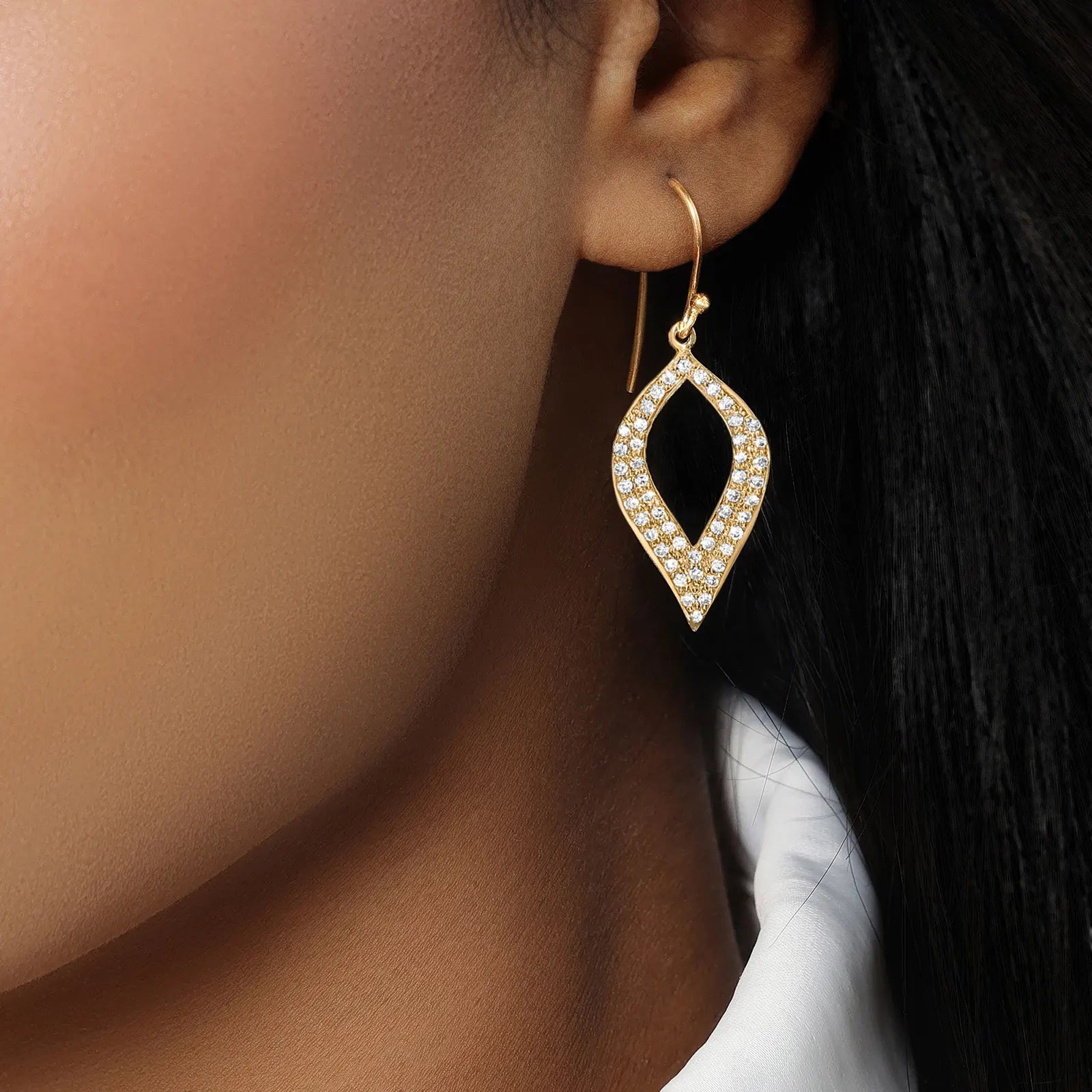 Pure Silver Gold Earrings Odyssey of Cubic Zircon - Tweov Jewels