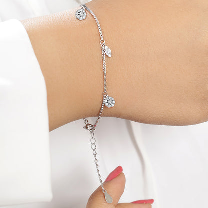 Silver Floral Leaf Bracelet