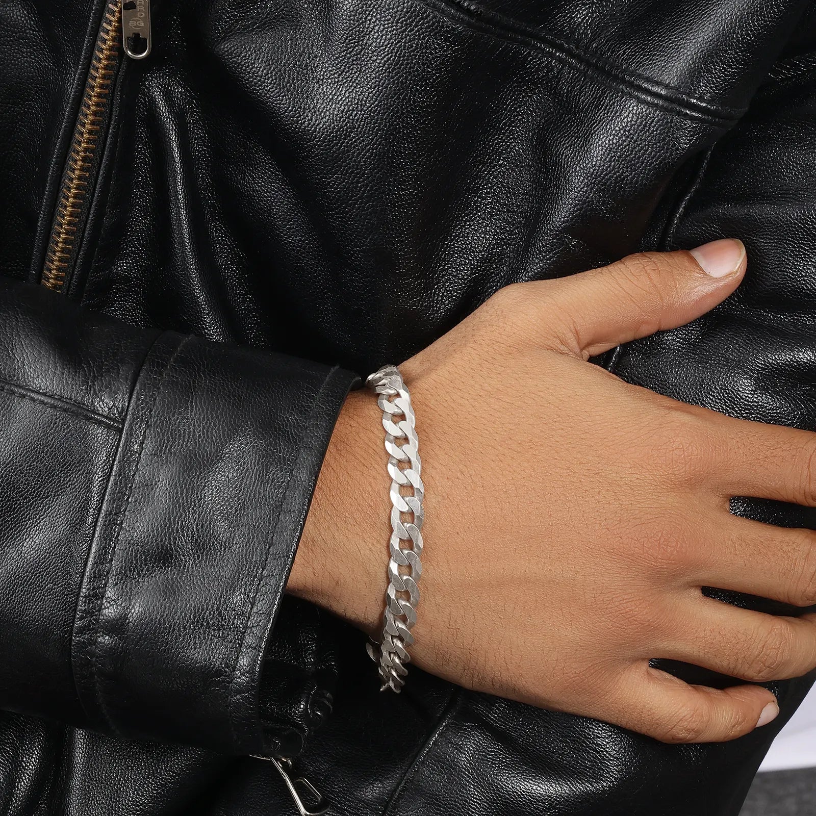Cuban Design Silver Chain Bracelet