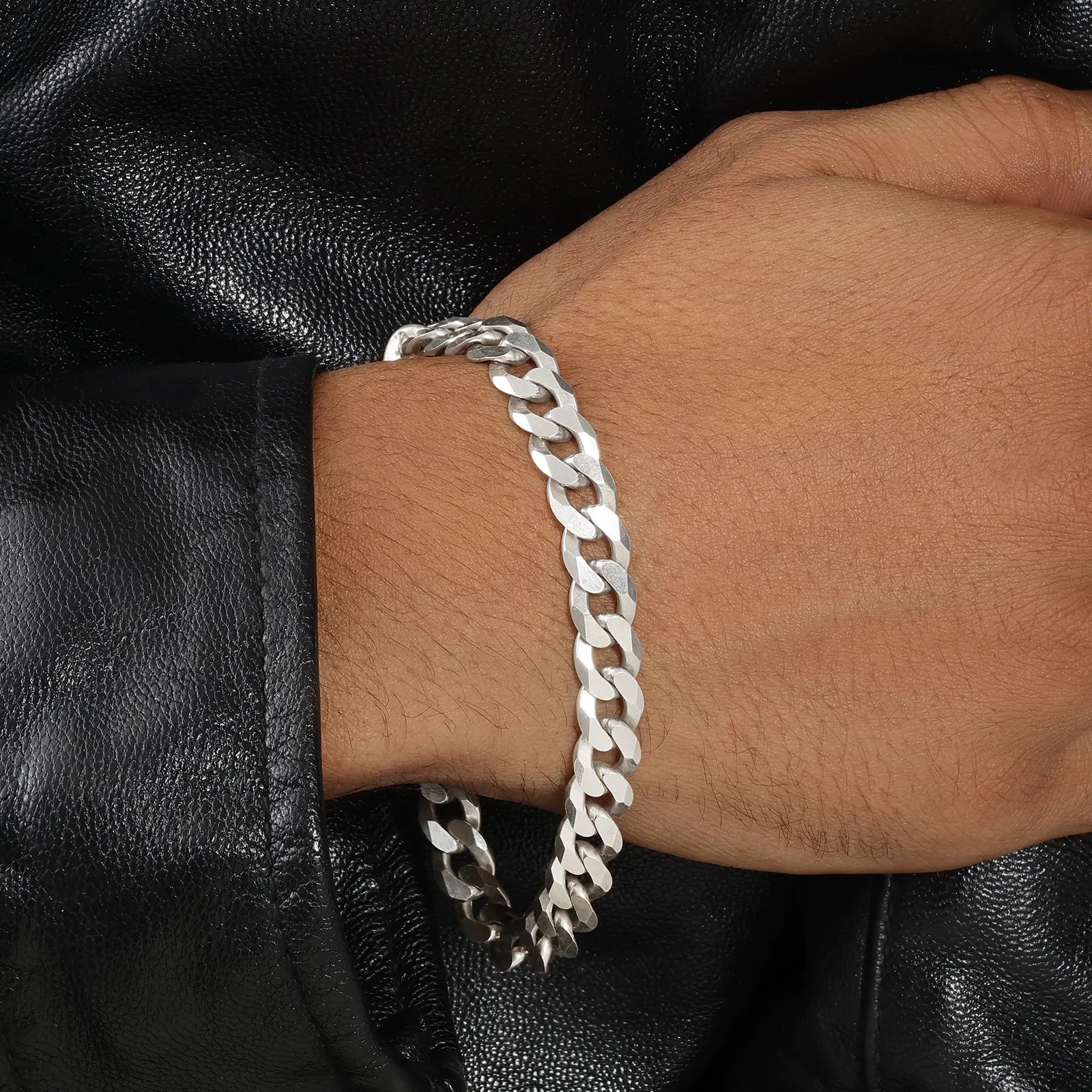 Cuban Design Silver Chain Bracelet