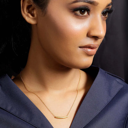 Pure 925 Silver Necklace - Elegant Gold Plated String Chain - Tweov Jewels