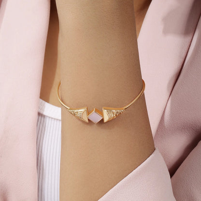 Gold Plated Pink Designer Silver Cuff Bracelet