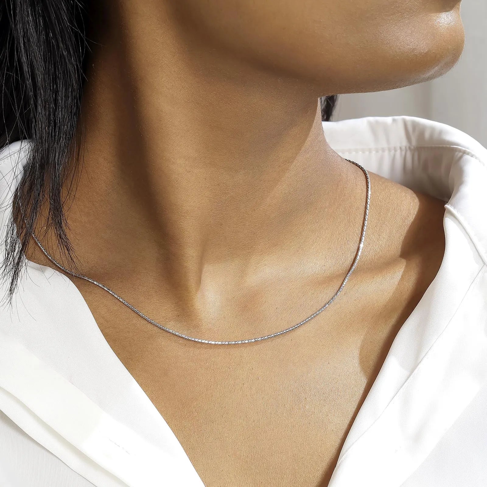 Silver Brick Style Chain - Tweov Jewels