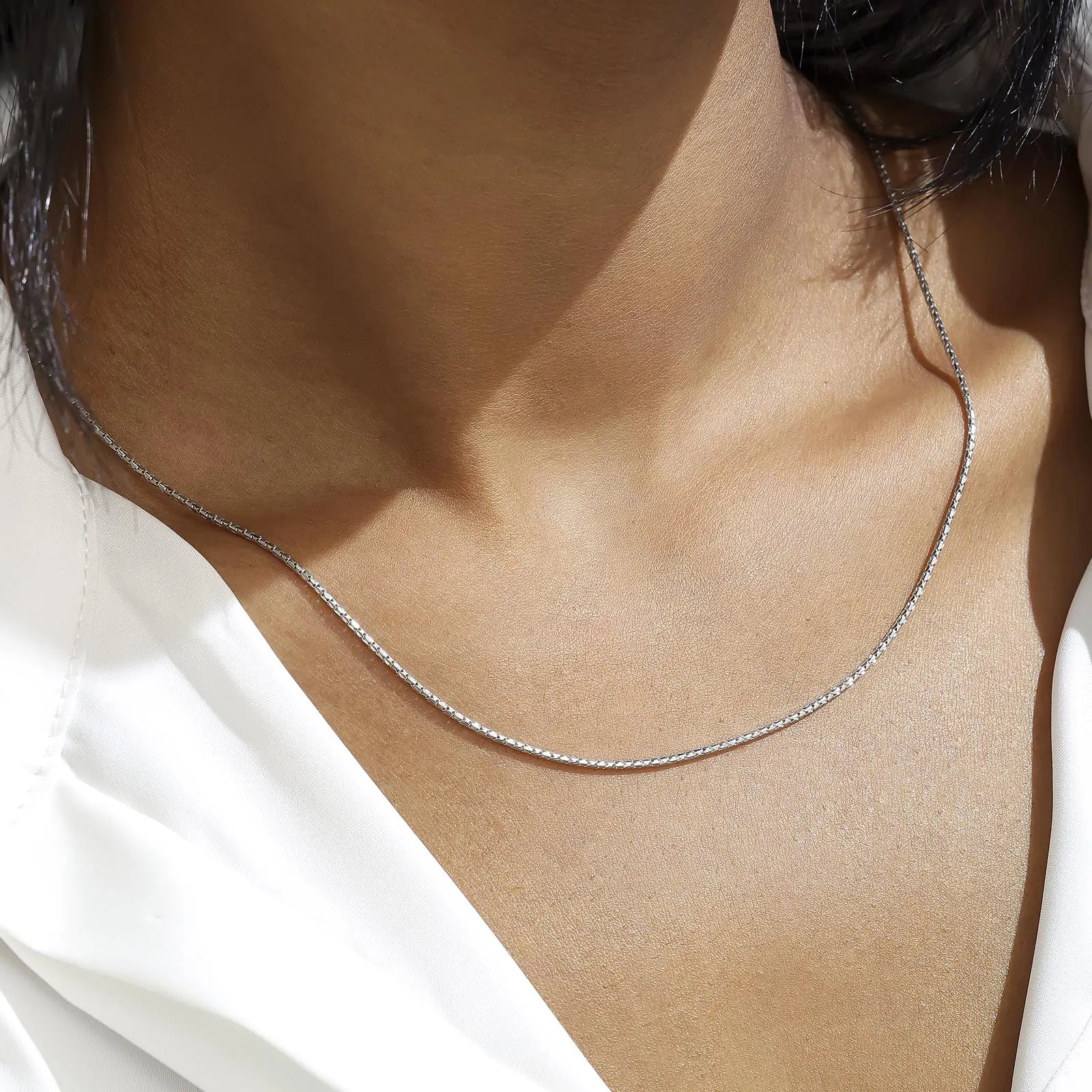 Silver Brick Style Chain - Tweov Jewels