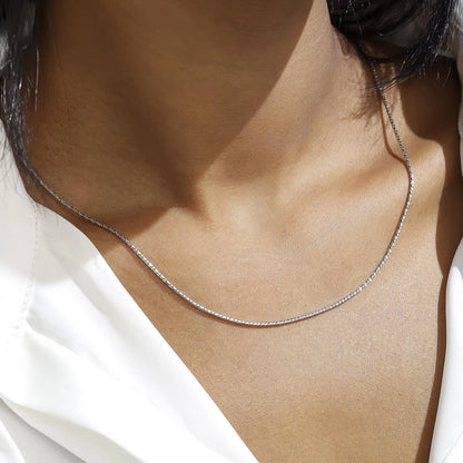 Silver Brick Style Chain - Tweov Jewels