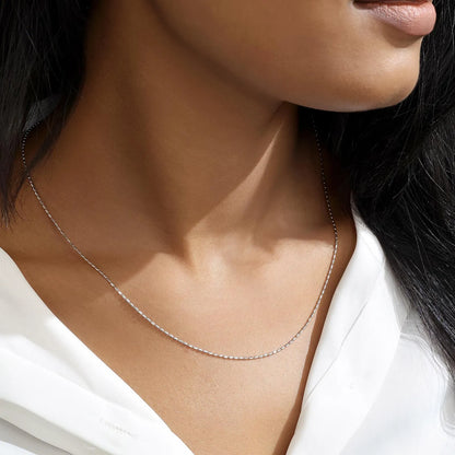 Long Ball Beaded Silver Chain