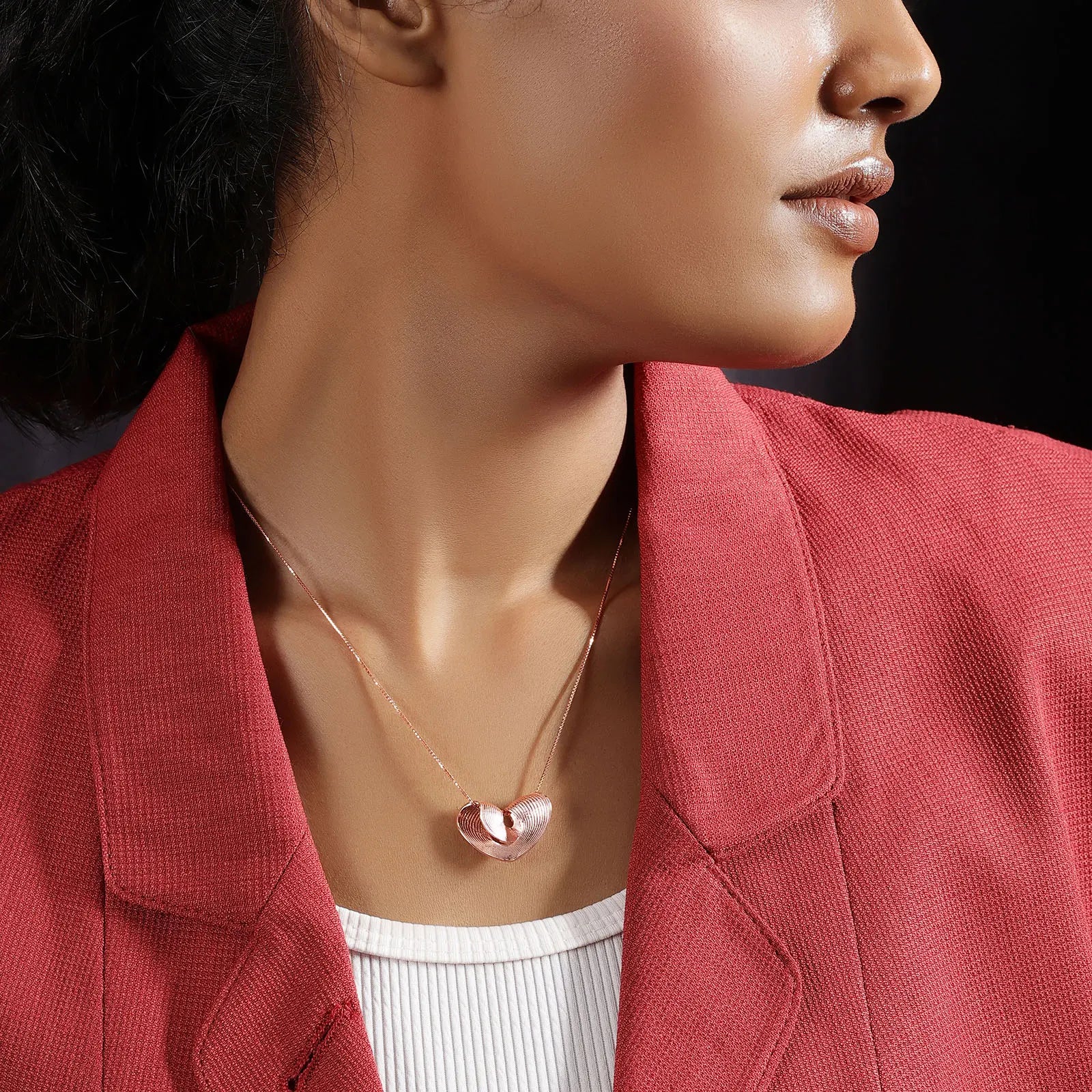 Rose Gold Plated 925 Sterling Silver Heart Pendant