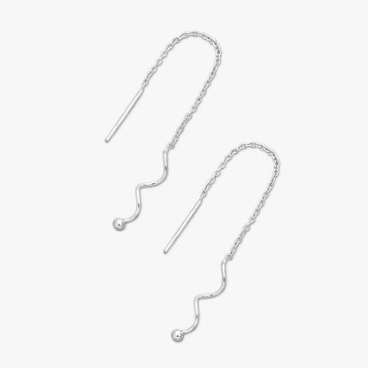 Wavy Chain Silver Earrings - Tweov Jewels