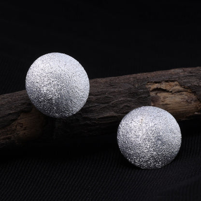Sparkling Round Silver Studs Earrings