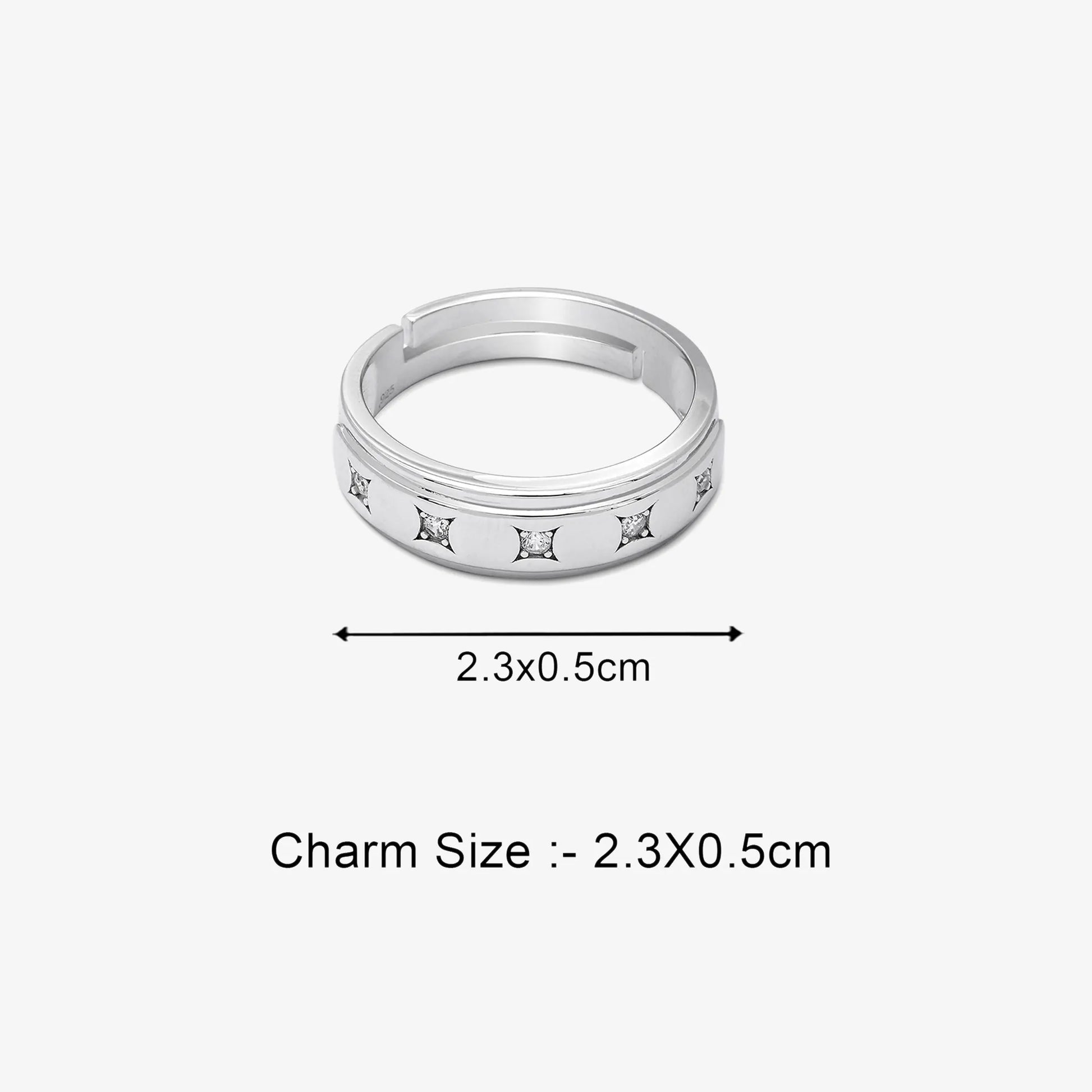 CZ Studded Starlight Silver Ring for Women - Tweov Jewels