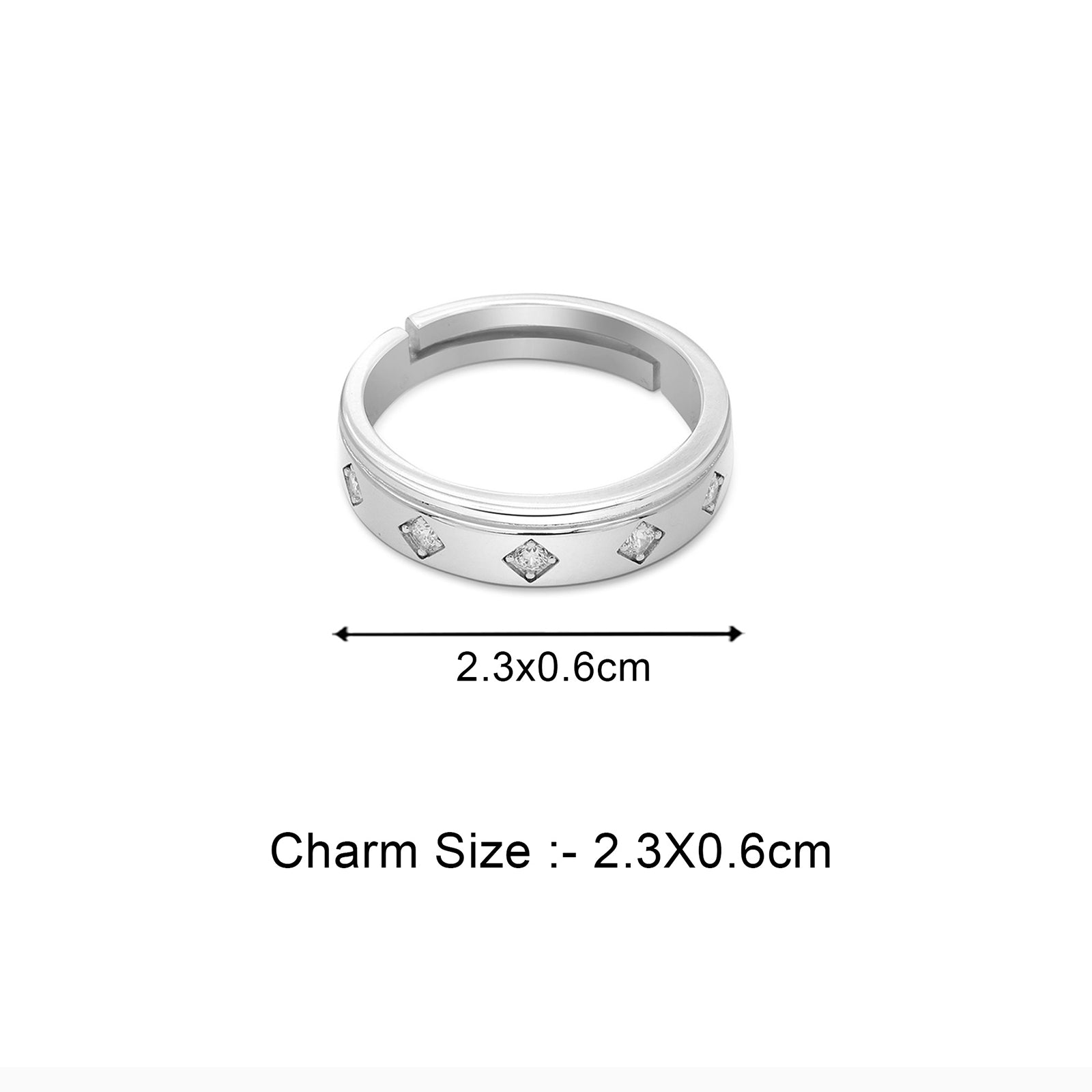 Facet Frame Couple Rings for Men & Women – 925 Sterling Silver Rhodium Plated