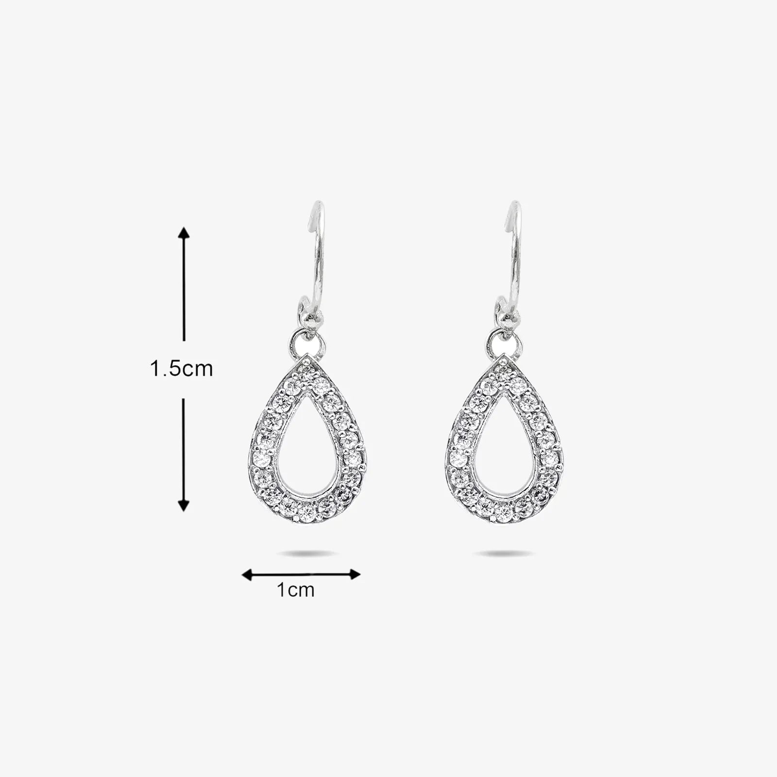 Grand CZ Stone With Silver Finish Earrings - Tweov Jewels