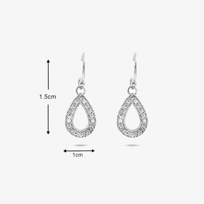 Grand CZ Stone With Silver Finish Earrings - Tweov Jewels