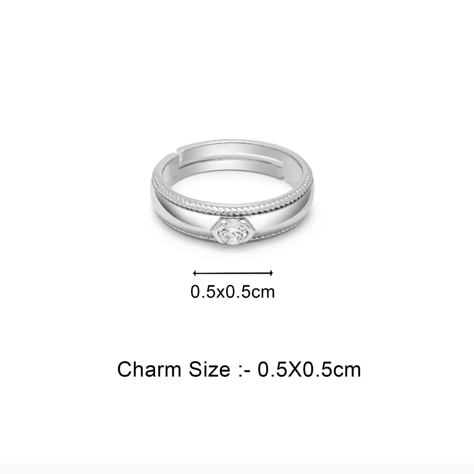 Braided Edge Couple Rings for Men & Women – 925 Sterling Silver Rhodium Plated