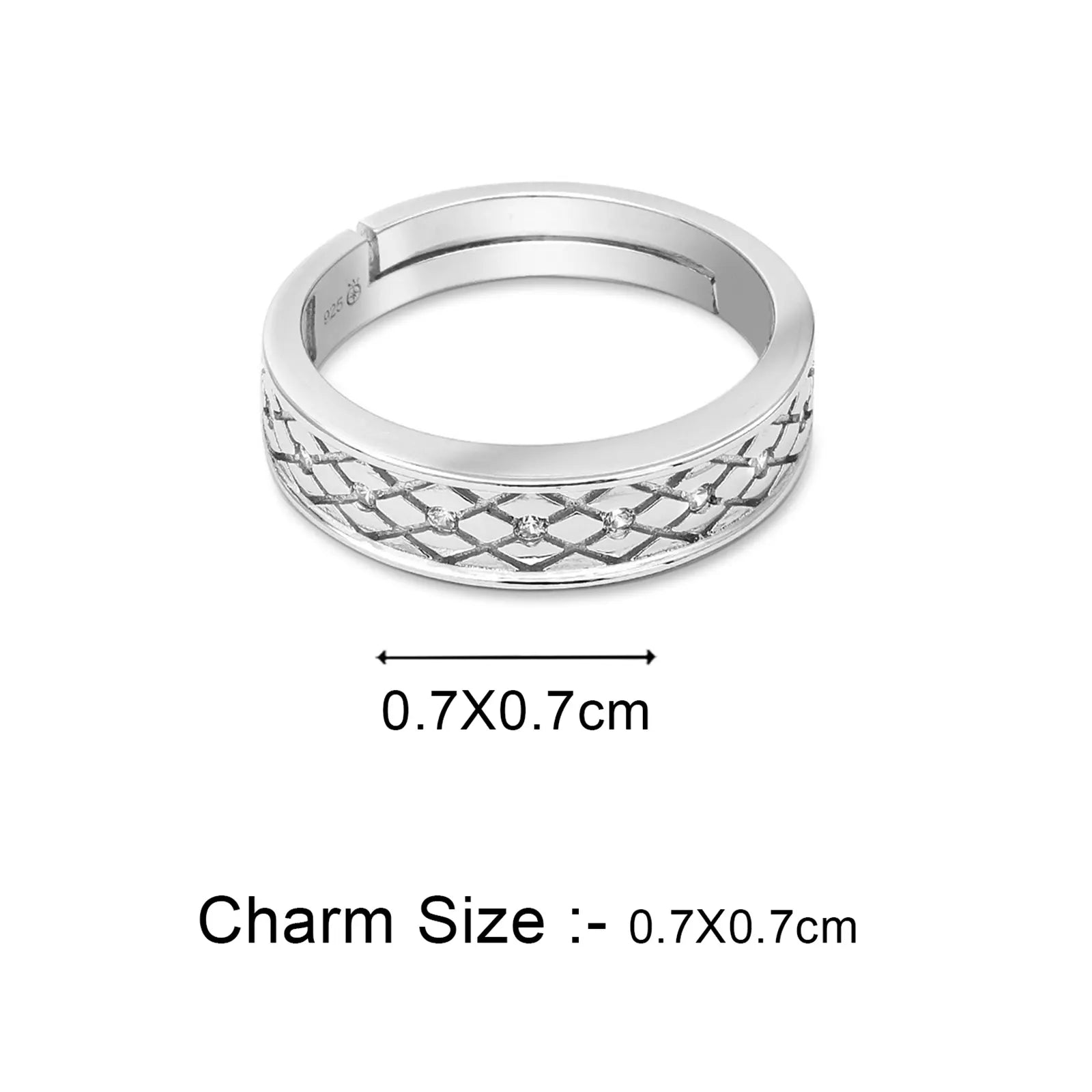 Stone Lattice Band Ring For Men - Tweov Jewels