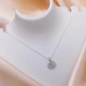 Floral Mandala Pendant 925 Sterling Silver - Tweov Jewels