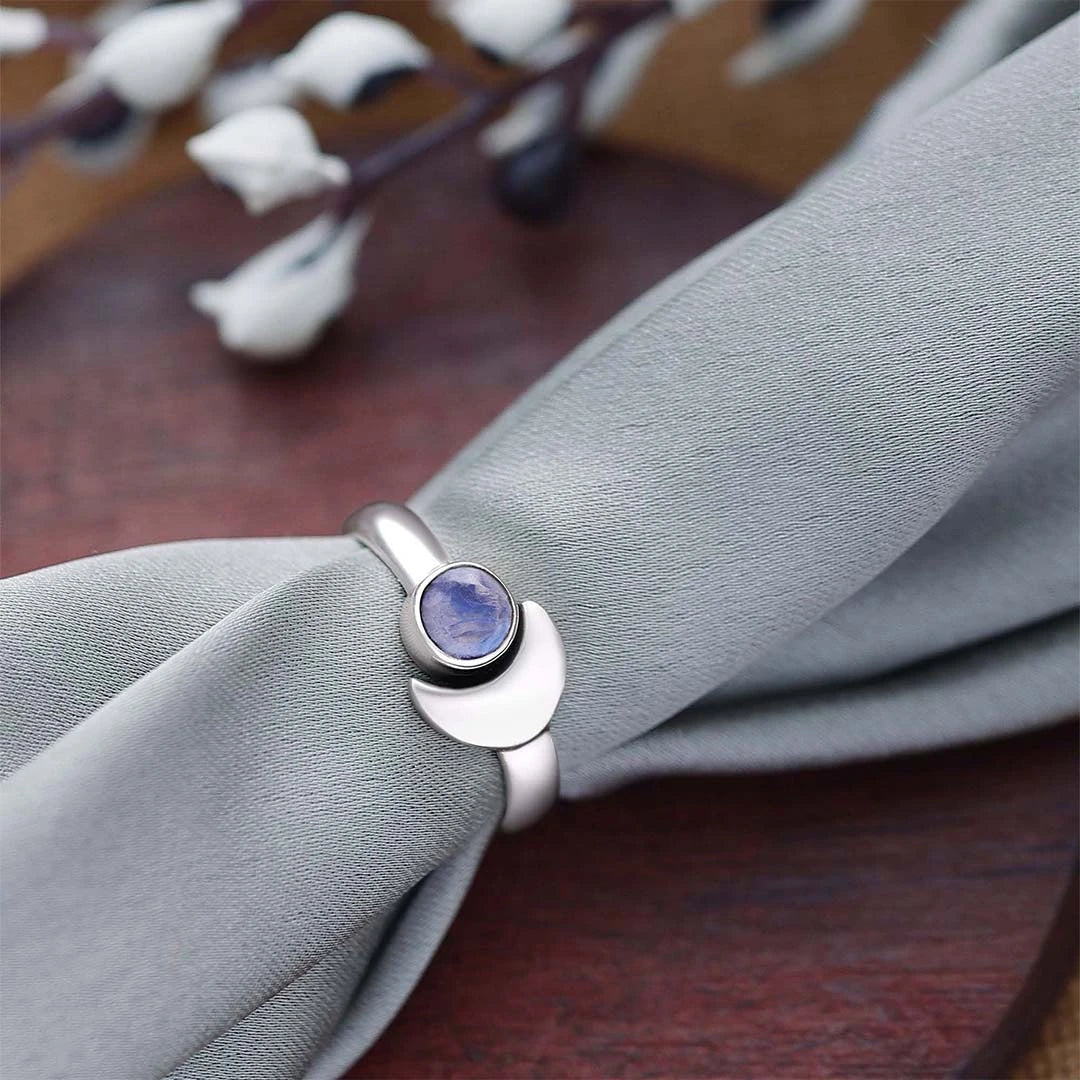 Melting Labradorite Simple Silver Ring - Tweov Jewels